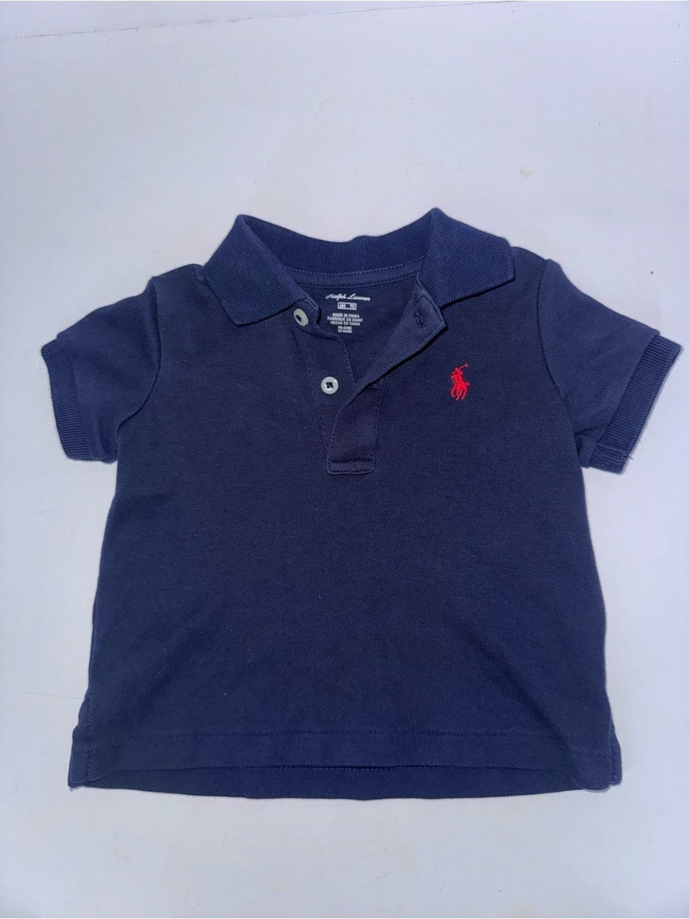 Ralph Lauren size 6 months blue polo short sleeve shirt